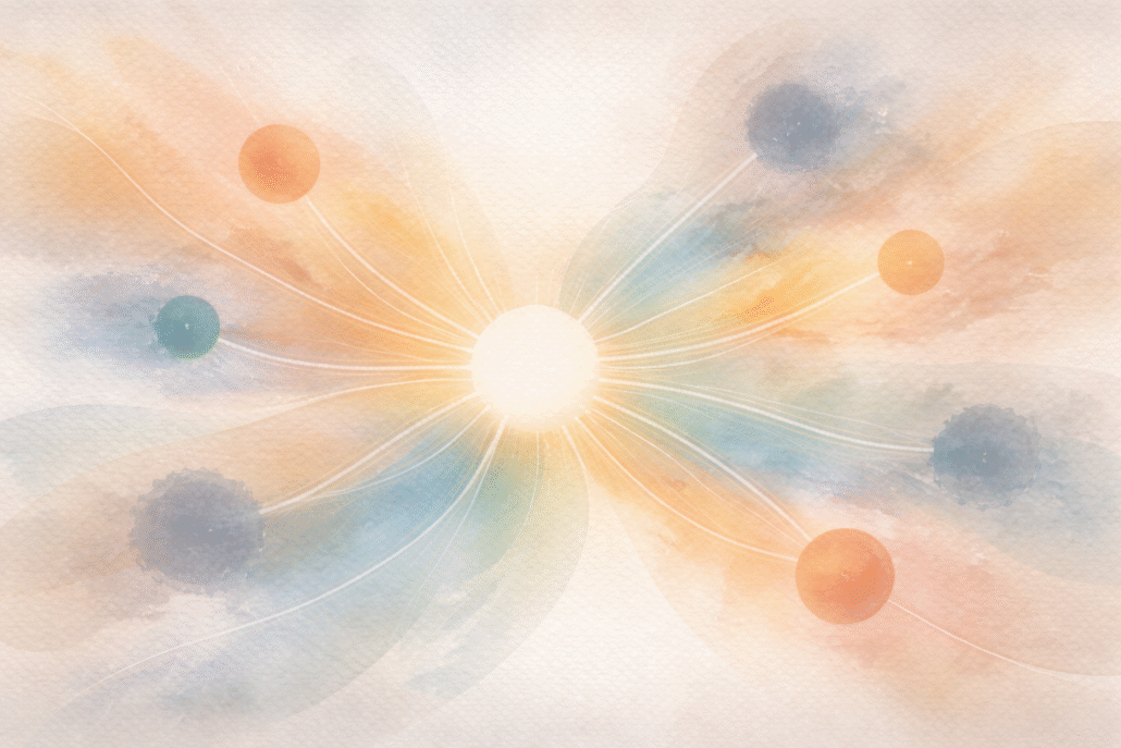 an abstract pastel image showing the concept of reaching out an connection