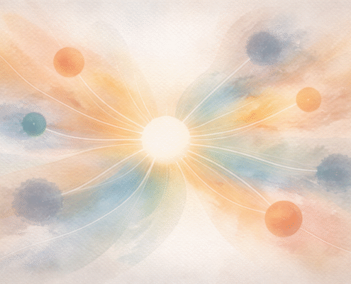 an abstract pastel image showing the concept of reaching out an connection